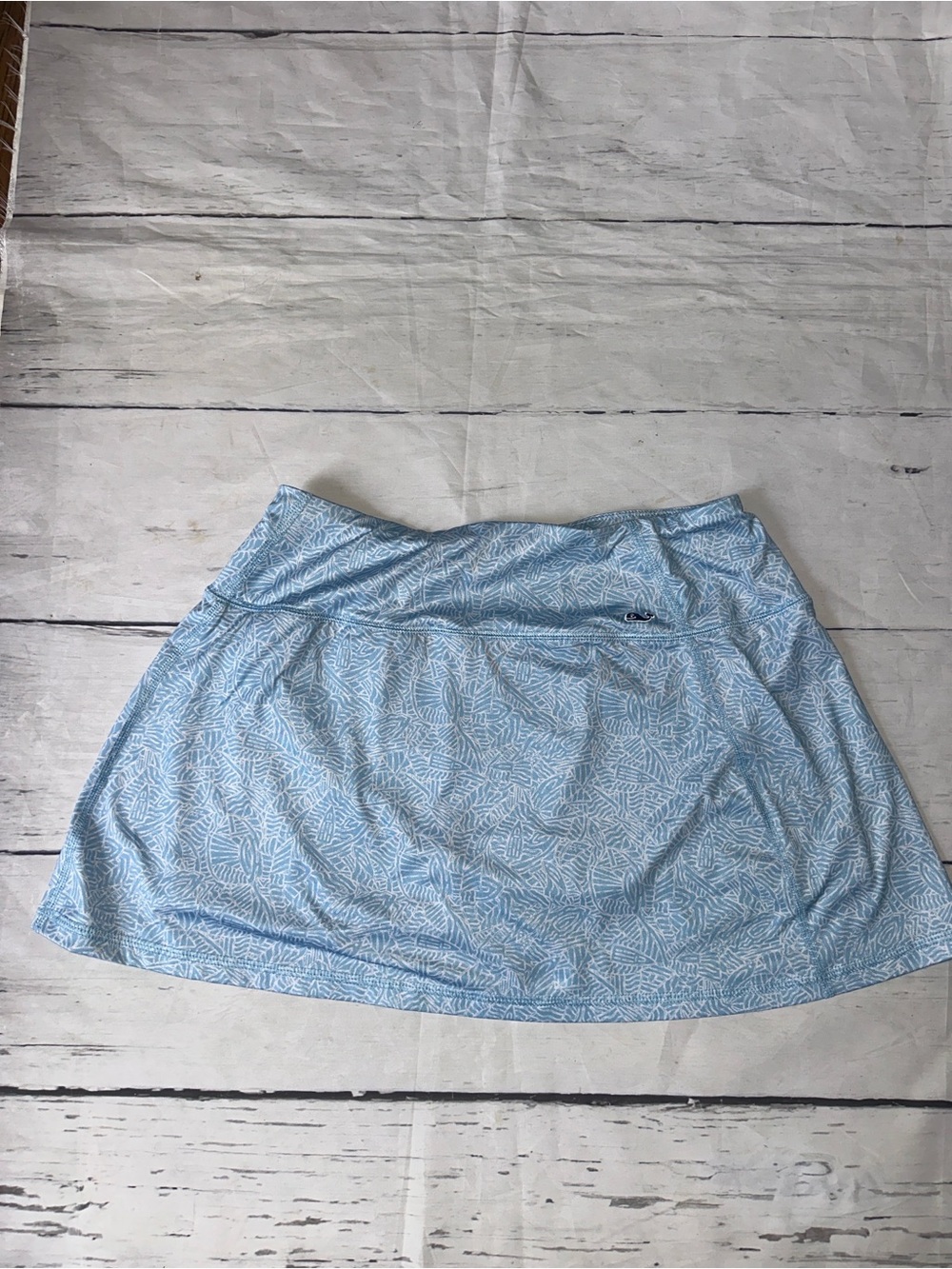 Vineyard Vines Pale Blue Printed Mini Skirt coastal small